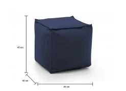 Talamo Italia Pouf Aron, Pouf multifonctionnel, Fauteuil relaxant en tissu rembourré, 100% Made in Italy, 45x45h45 cm, Bleu* Pouf Et Poire