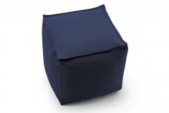 Talamo Italia Pouf Aron, Pouf multifonctionnel, Fauteuil relaxant en tissu rembourré, 100% Made in Italy, 45x45h45 cm, Bleu* Pouf Et Poire