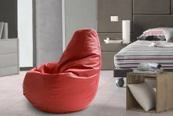 Talamo Italia Pouf Asino, Pouf pouf, Pouf en simili cuir, 100% Made in Italy, 70x70h110 cm, Rouge* Pouf Et Poire