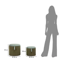 Hot Mauro Ferretti Pouf avec rangement intégré Bolzano (Set de 2)