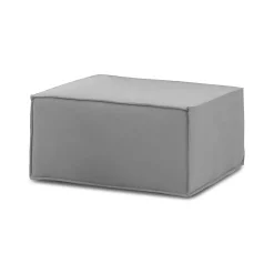 Talamo Italia Pouf Avolasca, Pouf de salon, Fauteuil relaxant en tissu rembourré, 100% Made in Italy, 80x70h43 cm, Gris* Pouf Et Poire