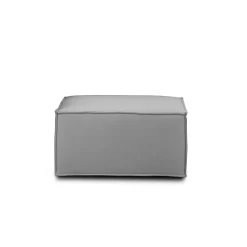 Talamo Italia Pouf Avolasca, Pouf de salon, Fauteuil relaxant en tissu rembourré, 100% Made in Italy, 80x70h43 cm, Gris* Pouf Et Poire