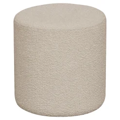 Outlet House Nordic Pouf Bouclé Beige Élégant Diam.34x36 cm - HN1233 pour un Style Unique