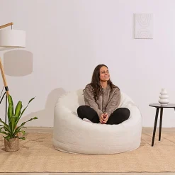 Bananair Pouf bouclette 100 cm blanc* Pouf Et Poire