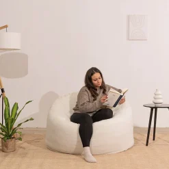 Bananair Pouf bouclette 100 cm blanc* Pouf Et Poire
