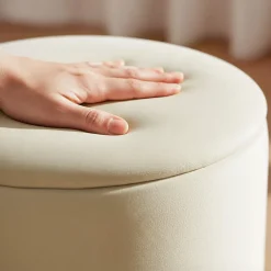Akord Furniture Factory Pouf de Rangement avec Couvercle AKORD LILI velour colour Cachemire hauteur 45 cm* Pouf Et Poire