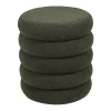 Best Vente-unique Pouf en tissu bouclette vert sapin ECAMBI