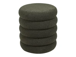 Best Vente-unique Pouf en tissu bouclette vert sapin ECAMBI