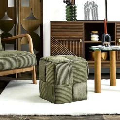 The Home Deco Factory Pouf en tissu côtelé tressé Scott* Pouf Et Poire