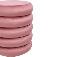 Vente-unique Pouf en velours rose ECAMBI -* Pouf Et Poire