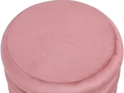 Vente-unique Pouf en velours rose ECAMBI -* Pouf Et Poire