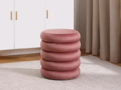 Vente-unique Pouf en velours rose ECAMBI -* Pouf Et Poire