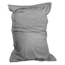Best Vivezen Pouf, fauteuil d'intérieur déhoussable - 90 x 140 cm - Sherpa - Gris clair -