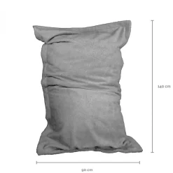 Best Vivezen Pouf, fauteuil d'intérieur déhoussable - 90 x 140 cm - Sherpa - Gris clair -