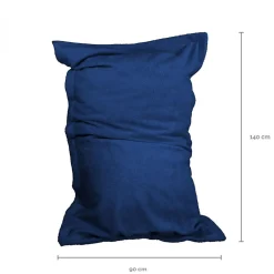 Vivezen Pouf, fauteuil d'intérieur déhoussable - 90 x 140 cm - Sherpa - Bleu marine -* Pouf Et Poire
