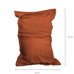 Hot Vivezen Pouf, fauteuil d'intérieur déhoussable - 90 x 140 cm - Sherpa - Terracotta -