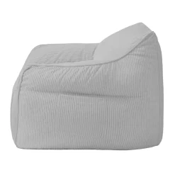 Online Bananair Pouf fauteuil velours côtelé 100x110 cm gris clair