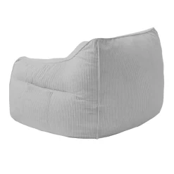 Online Bananair Pouf fauteuil velours côtelé 100x110 cm gris clair
