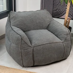 Bananair Pouf fauteuil velours côtelé 100x110 cm gris foncé* Pouf Et Poire