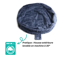 Bananair Pouf géant déhoussable fausse fourrure 140 cm gris* Pouf Et Poire