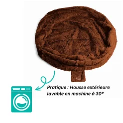 Outlet Bananair Pouf géant déhoussable fausse fourrure 160 cm chocolat
