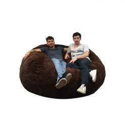 Outlet Bananair Pouf géant déhoussable fausse fourrure 160 cm chocolat