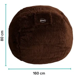 Outlet Bananair Pouf géant déhoussable fausse fourrure 160 cm chocolat