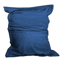 Vivezen Pouf géant XXL, fauteuil d'intérieur déhoussable - 150 x 180 cm - Sherpa - Bleu marine -* Pouf Et Poire