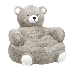 Lovely Casa Pouf peluche ours enfant (45x45x45 cm - Gris)* Pouf Et Poire