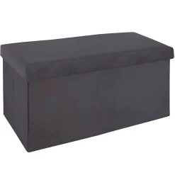 Atmosphera Créateur D'Intérieur Pouf pliant double Tess gris foncé en velours - Atmosphera* Pouf Et Poire
