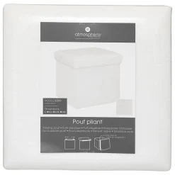 Outlet Atmosphera Créateur D'Intérieur Pouf pliant Ezzio - bois - blanc - Atmosphera