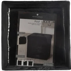 Atmosphera Créateur D'Intérieur Pouf pliant Lysandre noir effet velours - Atmosphera* Pouf Et Poire