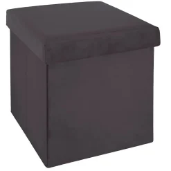 Atmosphera Créateur D'Intérieur Pouf pliant Tess gris foncé en velours - Atmosphera* Pouf Et Poire