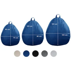 Bananair Pouf poire déhoussable 120 x 100 cm bleu* Pouf Et Poire