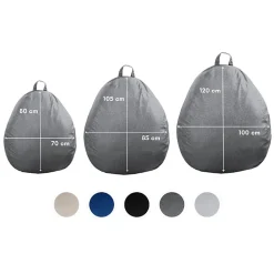 New Bananair Pouf poire déhoussable 120 x 100 cm gris foncé