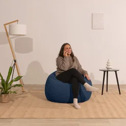 Bananair Pouf poire déhoussable velours côtelé 105x85 cm bleu foncé* Pouf Et Poire