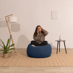 Bananair Pouf poire déhoussable velours côtelé 105x85 cm bleu foncé* Pouf Et Poire
