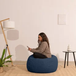 Bananair Pouf poire déhoussable velours côtelé 105x85 cm bleu foncé* Pouf Et Poire