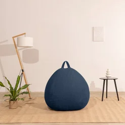 Bananair Pouf poire déhoussable velours côtelé 105x85 cm bleu foncé* Pouf Et Poire