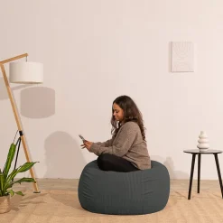 Bananair Pouf poire déhoussable velours côtelé 105x85 cm gris foncé* Pouf Et Poire