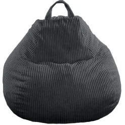New Bananair Pouf poire déhoussable velours côtelé 120x100 cm gris foncé