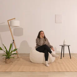 Bananair Pouf poire déhoussable velours côtelé 120x100 cm beige* Pouf Et Poire