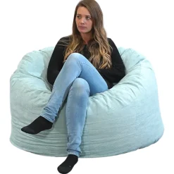 Bananair Pouf rond doux velours côtelé 100 cm vert* Pouf Et Poire