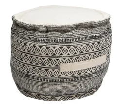 New Deko & Co Pouf rond imprimé Africa Ø40 x H.30cm Deco&co