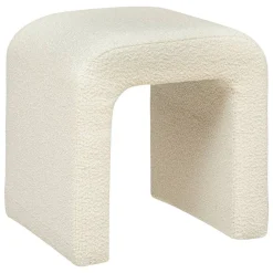Atmosphera Créateur D'Intérieur Pouf Sevi en bouclette 41x35cm blanc - Atmosphera* Pouf Et Poire