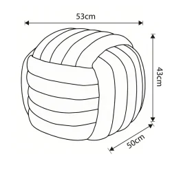 Akord Furniture Factory Pouf tressé en velours 53 cm NILO Rose Poudré* Pouf Et Poire