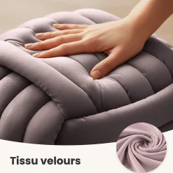 Akord Furniture Factory Pouf tressé en velours 53 cm NILO Rose Poudré* Pouf Et Poire