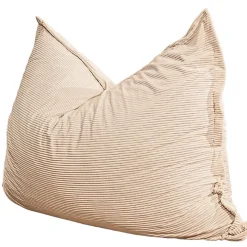 Outlet Bananair Pouf velours côtelé déhoussable 180 x 140 cm blanc cassé