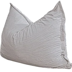 Discount Bananair Pouf velours côtelé déhoussable 180 x 140 cm gris clair