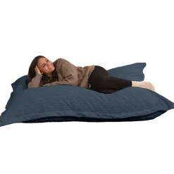 Bananair Pouf velours côtelé déhoussable 180 x 140 cm bleu nuit* Pouf Et Poire
